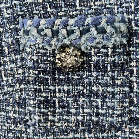 Chic Blue Tweed Jacket - Picture 2 of 3